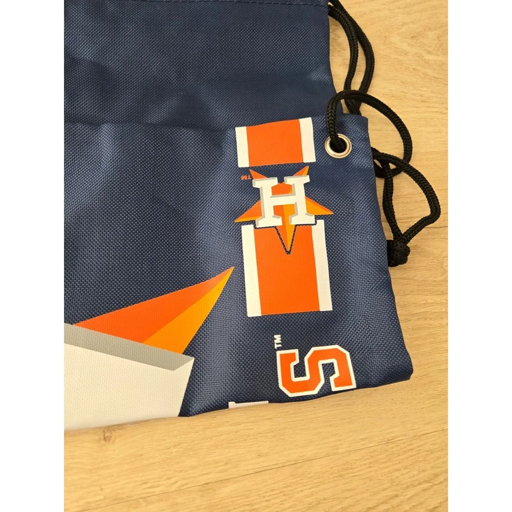 Houston Astros MLB Drawstring Backpack Navy Blue Orange Cinch Bag Collectible